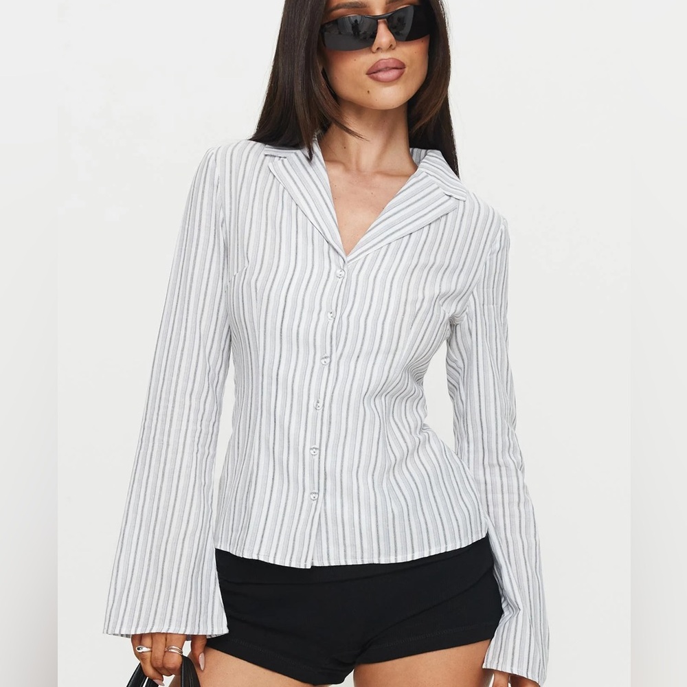 NWOT Princess Polly Myers Stripe Top White US 4